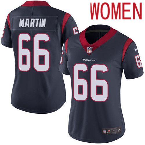 Women Houston Texans #66 Nick Martin Navy Blue Nike Vapor Limited NFL Jersey->women nfl jersey->Women Jersey